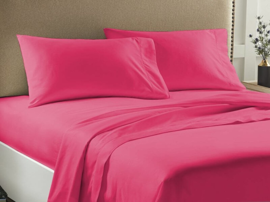 Σετ Σεντόνια Μονά Μονόχρωμα Φούξια Economy Γαρύφαλλο | Γαρύφαλλο - Λευκά Είδη